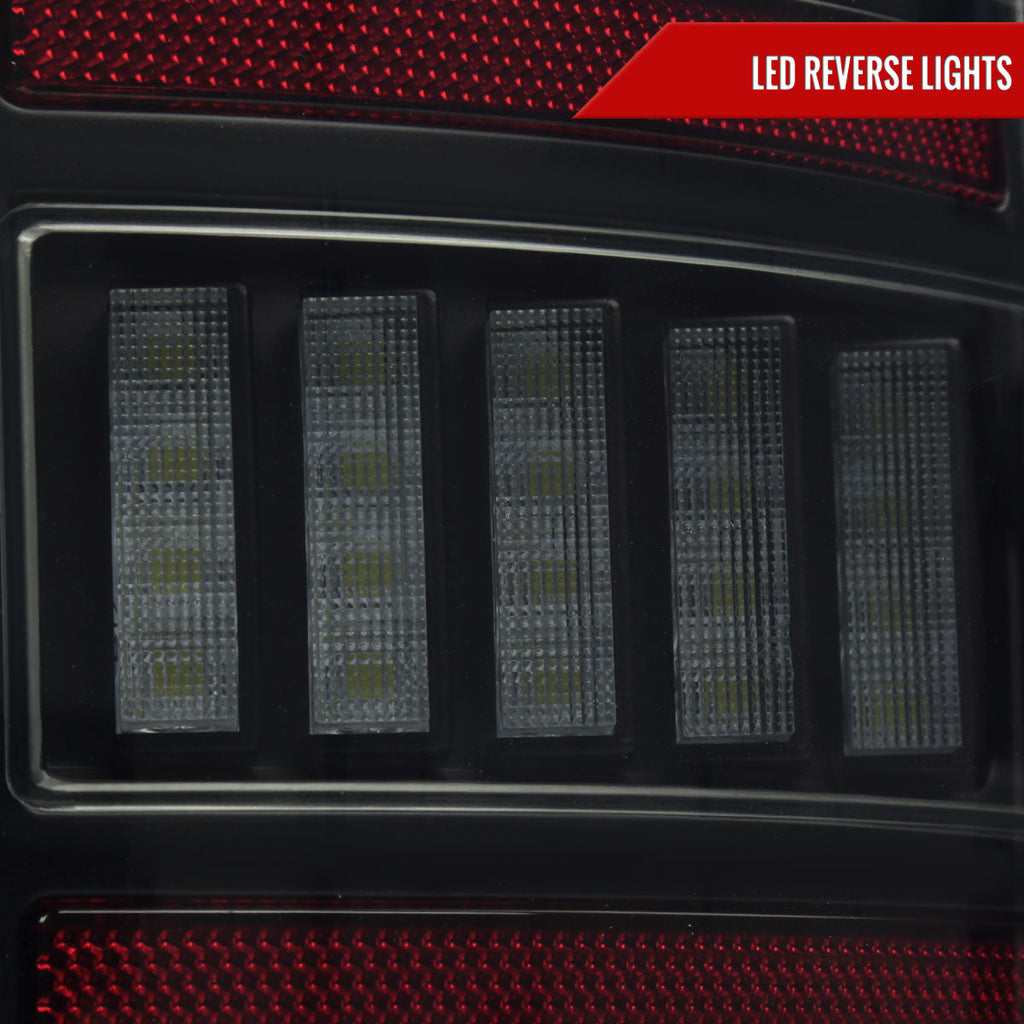 2002-2006 Dodge RAM 1500/2500/3500 Red LED Bar Tail Lights (Matte Black Housing/Smoked Lens)