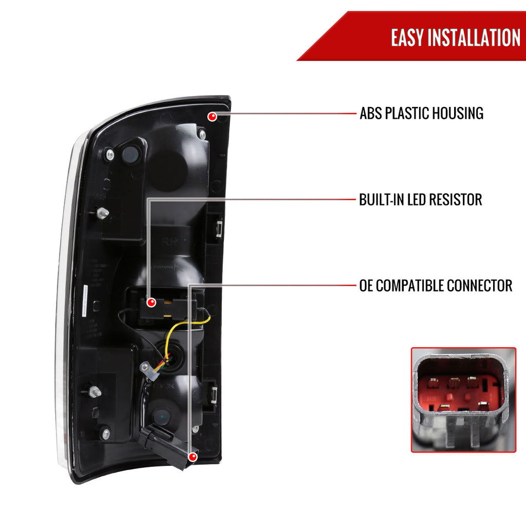 2002-2006 Dodge RAM 1500/2500/3500 Red LED Bar Tail Lights (Matte Black Housing/Smoked Lens)