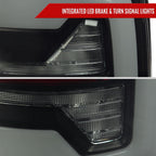 2007-2009 Dodge RAM 1500/2500/3500 White LED Bar Tail Lights (Matte Black Housing/Smoked Lens)