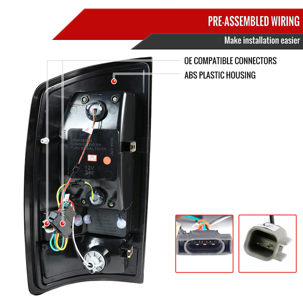 2007-2009 Dodge RAM LED Tail Lights (Glossy Black housing/Smoked Lens)
