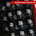 2007-2009 Dodge RAM 1500/2500/3500 Red C-Bar LED Tail Lights (Jet Black Housing/Clear Lens)