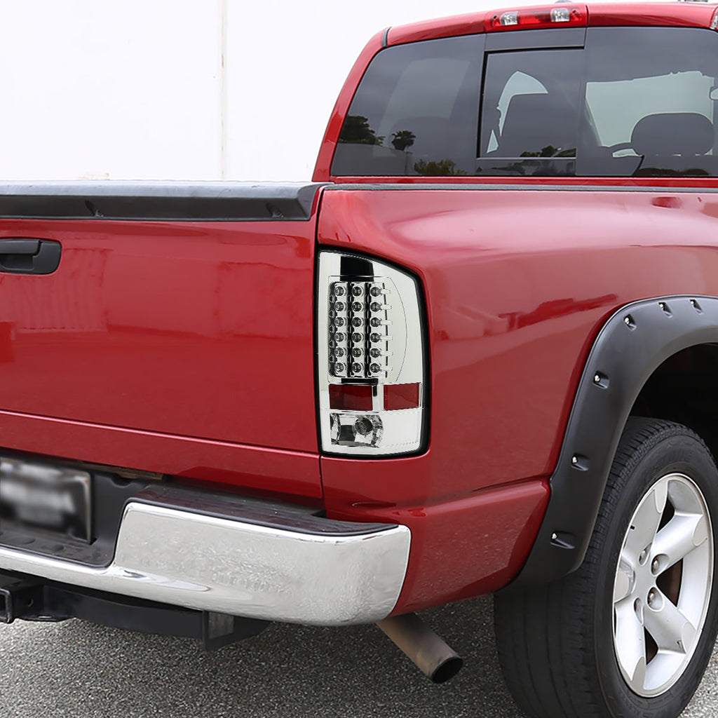 2007-2009 Dodge RAM LED Tail Lights (Chrome Housing/Clear Lens)