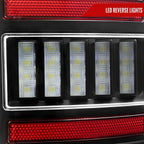 2007-2009 Dodge RAM 1500/2500/3500 White LED Bar Tail Lights (Matte Black Housing/Clear Lens)