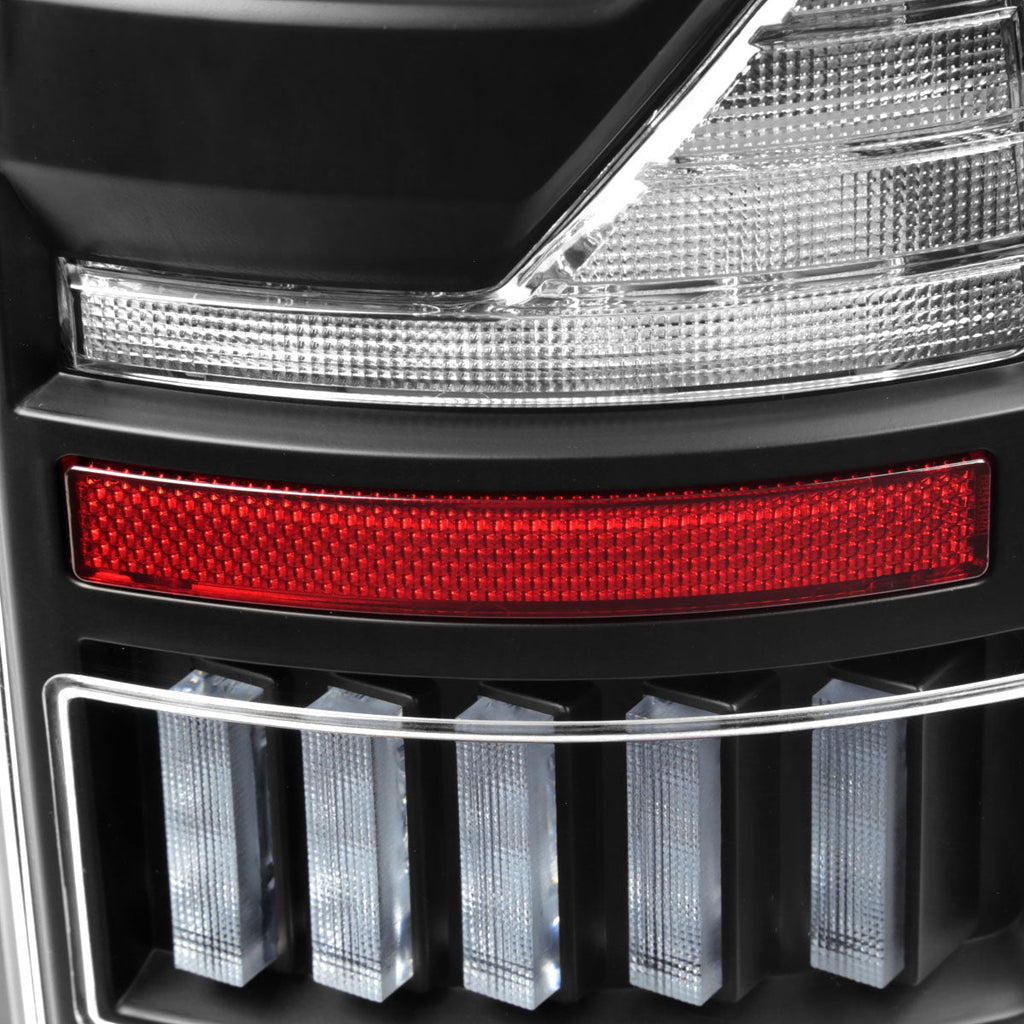 2007-2009 Dodge RAM 1500/2500/3500 White LED Bar Tail Lights (Matte Black Housing/Clear Lens)