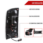 2007-2009 Dodge RAM 1500/2500/3500 White LED Bar Tail Lights (Matte Black Housing/Clear Lens)