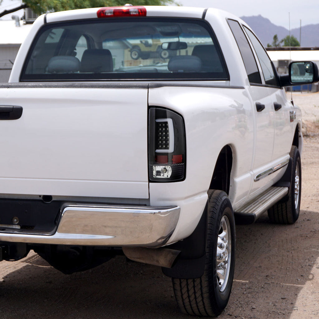 2007-2009 Dodge RAM 1500/2500/3500 LED Tail Lights (Matte Black Housing/Clear Lens)