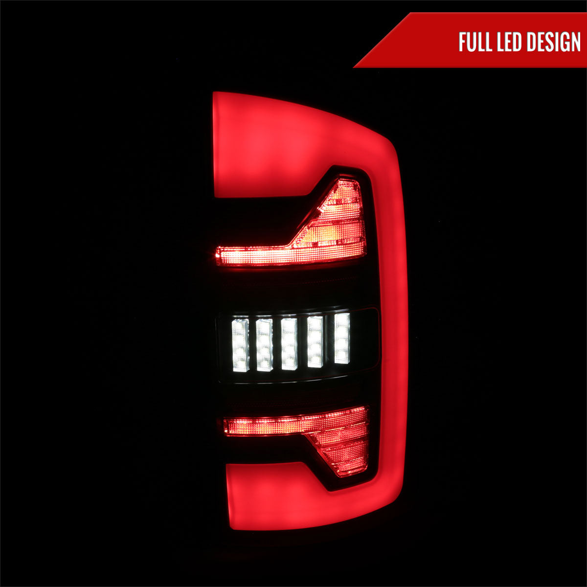 2007-2009 Dodge RAM 1500/2500/3500 Red LED Bar Tail Lights (Matte Black Housing/Clear Lens)