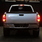 2007-2009 Dodge RAM 1500/2500/3500 Red LED Bar Tail Lights (Matte Black Housing/Clear Lens)