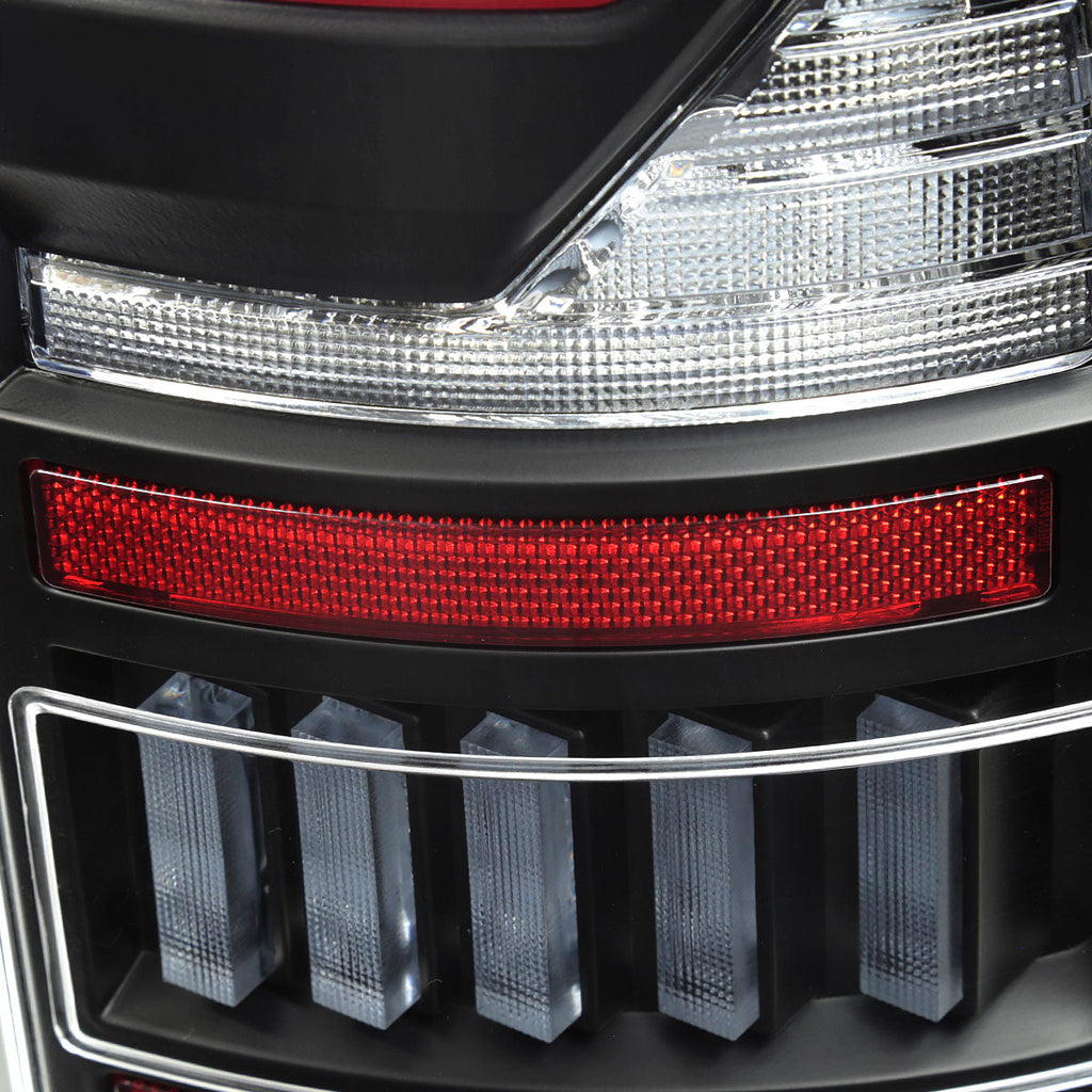 2007-2009 Dodge RAM 1500/2500/3500 Red LED Bar Tail Lights (Matte Black Housing/Clear Lens)