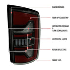 2007-2009 Dodge RAM 1500/2500/3500 Red LED Bar Tail Lights (Matte Black Housing/Smoked Lens)