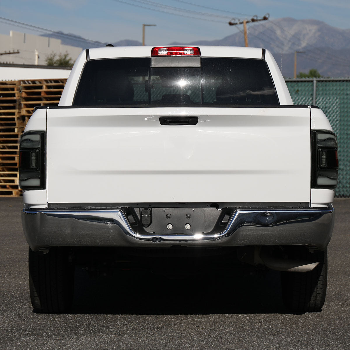 2009-2018 Dodge RAM 1500/2010-2018 RAM 2500 3500 White LED Bar Tail Lights (Black Housing/Smoked Lens)