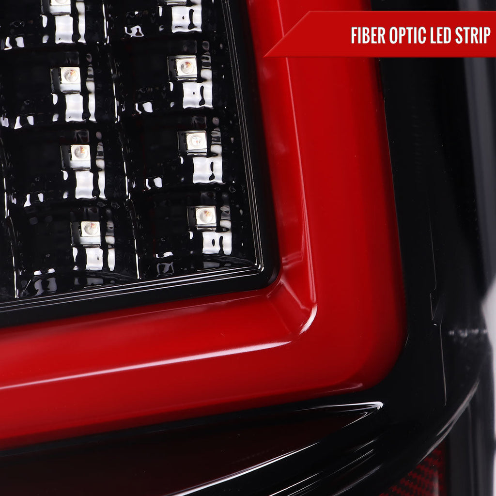 2009-2018 Dodge RAM 1500 / 2019-2021 RAM Classic / 2010-2018 RAM 2500 3500 White Bar LED Tail Lights (Glossy Black Housing/Clear Lens)