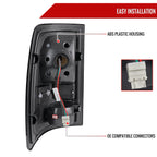 2009-2018 Dodge RAM 1500 / 2019-2021 RAM Classic / 2010-2018 RAM 2500 3500 White Bar LED Tail Lights (Glossy Black Housing/Clear Lens)