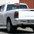 2009-2018 Dodge RAM 1500 / 2019-2021 RAM Classic / 2010-2018 RAM 2500 3500 White Bar LED Tail Lights (Glossy Black Housing/Clear Lens)