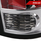 2009-2018 Dodge RAM 1500 / 2019-2021 RAM Classic / 2010-2018 RAM 2500 3500 White Bar LED Tail Lights (Chrome Housing/Clear Lens)