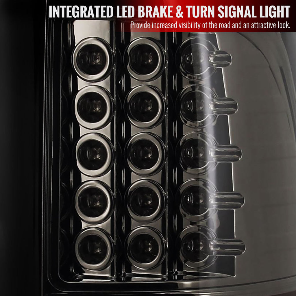 2009-2018 Dodge RAM 1500 / 2019-2021 Dodge RAM Classic / 2010-2018 RAM 2500 3500 LED Tail Lights (Chrome Housing/Smoked Lens)