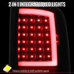 2009-2018 Dodge RAM 1500 / 2019-2021 RAM Classic / 2010-2018 RAM 2500 3500 Full LED C-Bar Tail Lights  (Black Housing / Clear Lens)