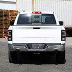 2009-2018 Dodge RAM 1500 / 2019-2021 RAM Classic / 2010-2018 RAM 2500 3500 White Bar LED Tail Lights (Matte Black Housing/Clear Lens)