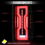 2009-2018 Dodge RAM 1500 / 2019-2021 RAM Classic / 2010-2018 RAM 2500 3500 Full LED Tail Lights (Jet Black Housing / Clear Lens)