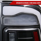 2009-2018 Dodge RAM 1500/2019-2022 RAM 1500 Classic/2010-2018 RAM 2500 3500 LED Bar Tail Lights (Matte Black Housing/Clear Lens)