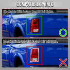 2009-2018 Dodge RAM 1500 / 2019-2021 RAM Classic / 2010-2018 RAM 2500 3500 Red LED C-Bar Tail Lights (Black Housing / Clear Lens)