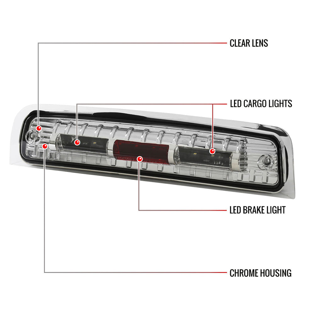 2009-2022 Dodge RAM SMD LED 3rd Brake Light (Chrome Housing/Clear Lens)