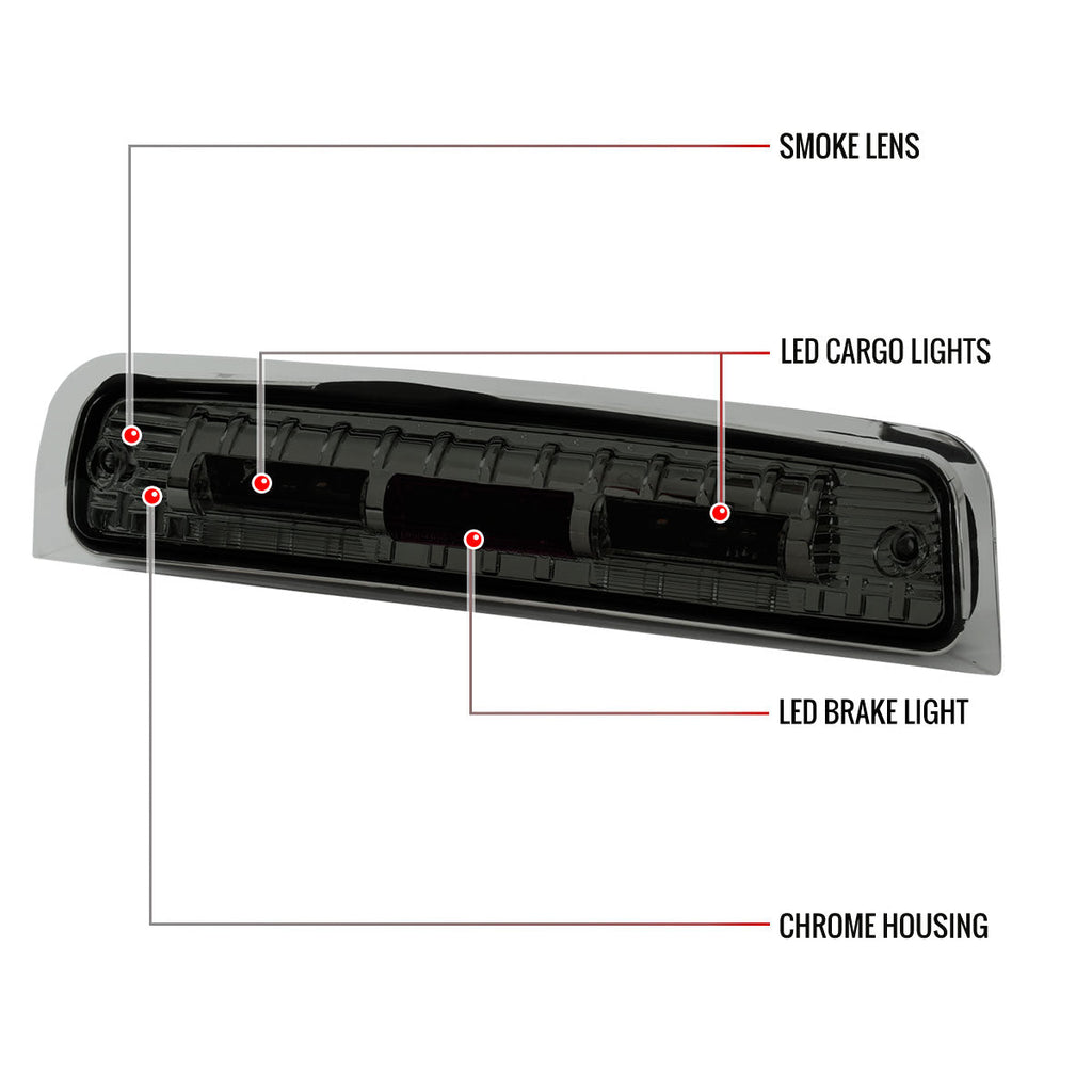 2009-2022 Dodge RAM SMD LED 3rd Brake Light (Chrome Housing/Smoked Lens)