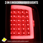 2009-2018 Dodge RAM 1500 / 2019-2021 RAM Classic / 2010-2018 RAM 2500 3500 Full LED C-Bar Tail Lights (Chrome Housing / Red Clear Lens)