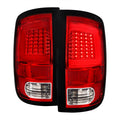 2009-2018 Dodge RAM 1500 / 2019-2021 RAM Classic / 2010-2018 RAM 2500 3500 White Bar LED Tail Lights (Chrome Housing/Red Lens)