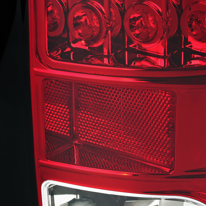 2009-2018 Dodge RAM 1500 / 2019-2021 RAM Classic / 2010-2018 RAM 2500 3500 LED Tail Lights (Chrome Housing/Red Lens)