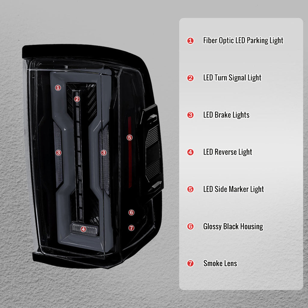 2009-2018 Dodge RAM 1500 / 2019-2021 RAM Classic / 2010-2018 RAM 2500 3500 Full LED Tail Lights (Glossy Black Housing / Smoked Lens)