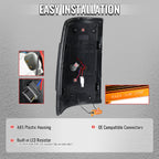 2009-2018 Dodge RAM 1500 / 2019-2021 RAM Classic / 2010-2018 RAM 2500 3500 Full LED Tail Lights (Glossy Black Housing / Smoked Lens)