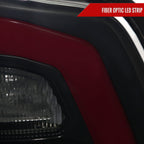 2009-2018 Dodge RAM 1500/2019-2022 RAM 1500 Classic/2010-2018 RAM 2500 3500 Red LED Bar Tail Lights (Matte Black Housing/Smoked Lens)