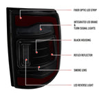 2009-2018 Dodge RAM 1500/2019-2022 RAM 1500 Classic/2010-2018 RAM 2500 3500 Red LED Bar Tail Lights (Matte Black Housing/Smoked Lens)