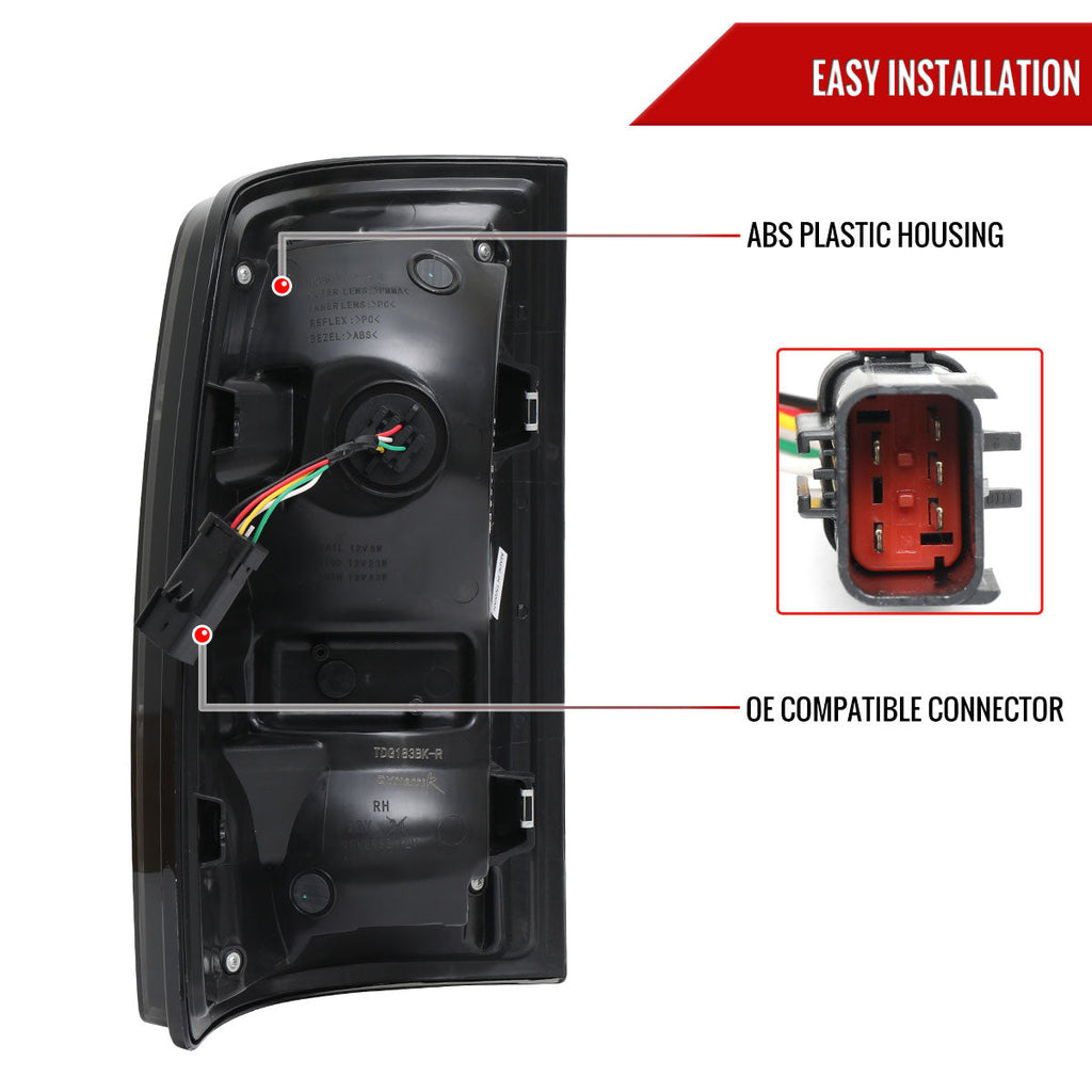 2013-2018 RAM 1500/2500/3500 Sequential Signal LED Tail Lights (Black Housing/Smoked Lens)