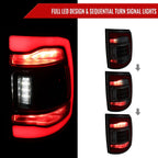 2013-2018 RAM 1500/2500/3500 Sequential Signal LED Tail Lights (Matte Black Housing/Smoked Lens)