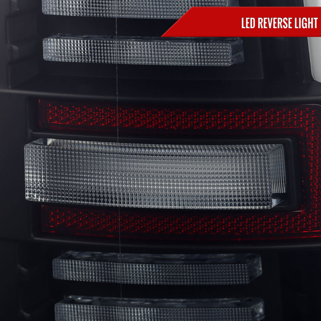 2019-2024 Dodge RAM 1500 Tail Light w/ Sequential Turn Signal LED Strip and LED Side Marker Brake Reverse (Glossy Black Housing / Smoked Lens)