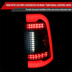 2019-2024 Dodge RAM 1500 White LED Bar Tail Lights (Glossy Black Housing/Smoked Lens)