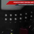 2019-2024 Dodge RAM 1500 White LED Bar Tail Lights (Glossy Black Housing/Smoked Lens)