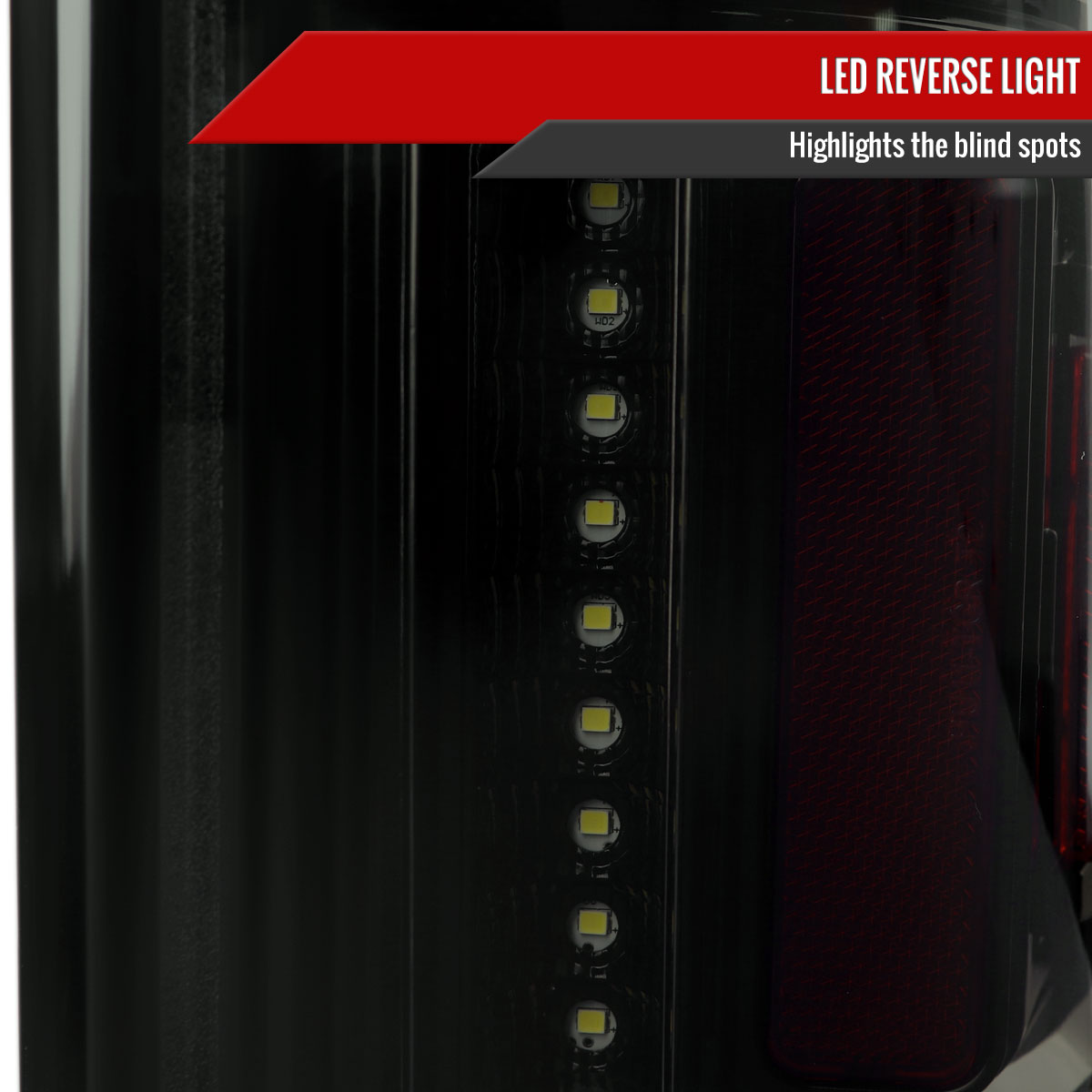 2019-2024 Dodge RAM 1500 White LED Bar Tail Lights (Glossy Black Housing/Smoked Lens)