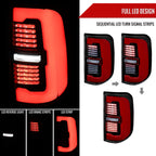 2019-2024 Dodge RAM 1500 Tail Light w/ Sequential Turn Signal LED Strip and LED Side Marker Brake Reverse (Jet Black Housing / Clear Lens)