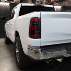 2019-2024 Dodge RAM 1500 White LED Bar Tail Lights (Glossy Black Housing/Clean Lens)