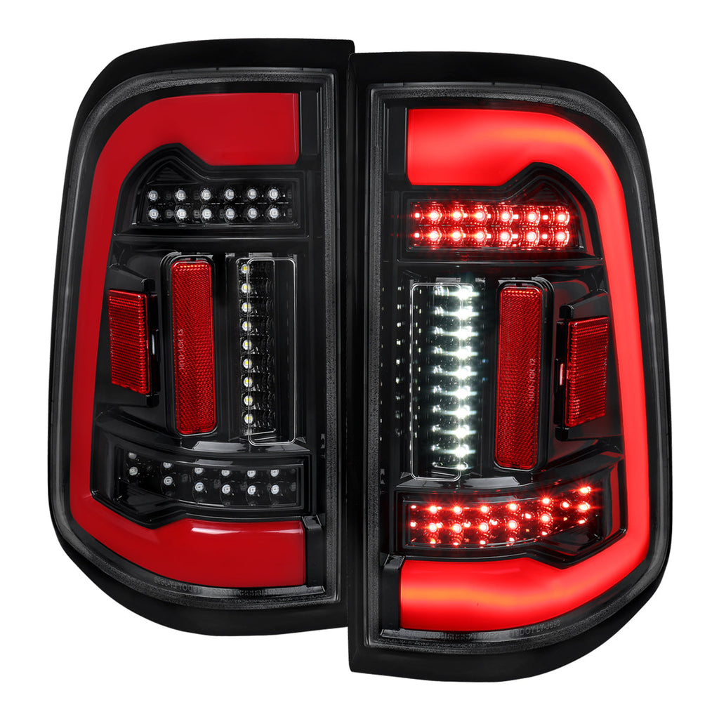 2019-2024 Dodge RAM 1500 White LED Bar Tail Lights (Glossy Black Housing/Clean Lens)