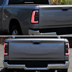 2019-2024 Dodge RAM 1500 Tail Light w/ Sequential Turn Signal LED Strip and LED Side Marker Brake Reverse (Black Housing / Clear Lens)
