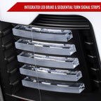 2019-2024 Dodge RAM 1500 Tail Light w/ Sequential Turn Signal LED Strip and LED Side Marker Brake Reverse (Black Housing / Clear Lens)