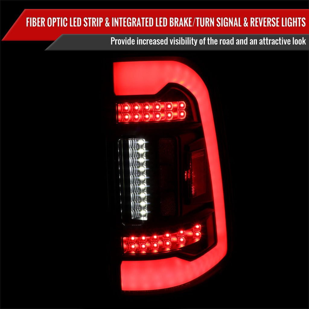 2019-2024 Dodge RAM 1500 LED Tail Lights (Matte Black Housing/Clear Lens)