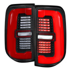 2019-2024 Dodge RAM 1500 Tail Light w/ Sequential Turn Signal Red LED Strip and LED Side Marker Brake Reverse (Black Housing / Clear Lens)
