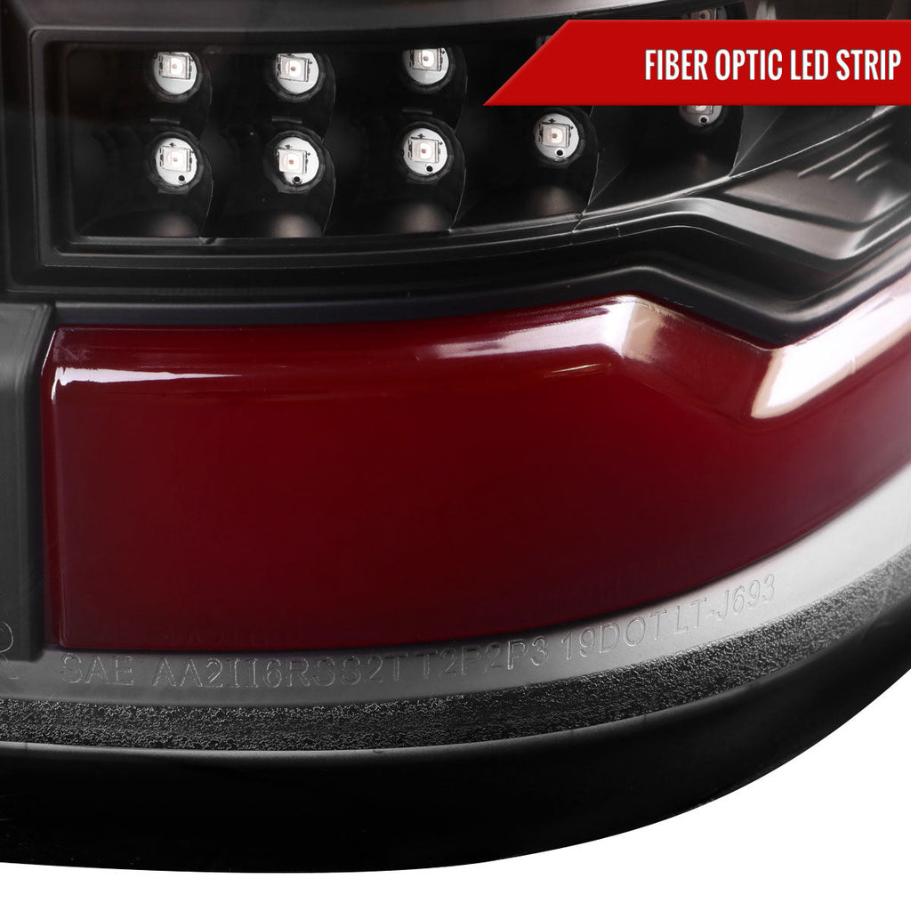 2019-2024 Dodge RAM 1500 Red LED Bar Tail Lights (Glossy Black Housing/Clear Lens)