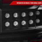 2019-2024 Dodge RAM 1500 Red LED Bar Tail Lights (Glossy Black Housing/Clear Lens)