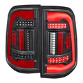 2019-2024 Dodge RAM 1500 Red LED Bar Tail Lights (Glossy Black Housing/Clear Lens)